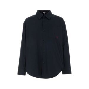 Loewe Men Navy Blue Cotton Shirt